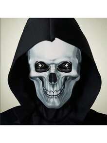 2pcs/Set Halloween Horror Glow-In-The-Dark Skeleton Mask Party Moonlight Panic Head Cover - Multicolor - View 5