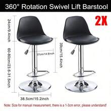 2PCS Bar Stools Adjustable Breakfast Swivel Gas Lift Chair Kitchen Cafe Pub Tool - 1 - View 11