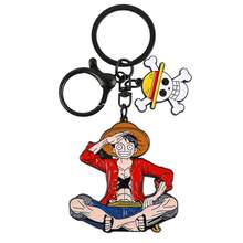 1個 One Piece 動漫魯夫索隆金屬琺瑯鑰匙圈，卡通角色吊飾背包掛飾配件，送給動漫迷的禮物 - 彩色 - 查看 8