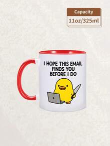 1pc I Hope This Email Finds You Before I Do Duck 11oz Mug Cup,Reusable,Funny Joke Rude Birthday Christmas Grumpy Sarcastic Boss Manager Teacher Doctor,Birthday,Holiday,Christmas,Suitable For Hot Or Cold Drinks,Thanksgiving Gift,Party, Back To School - Multicolor - View 12