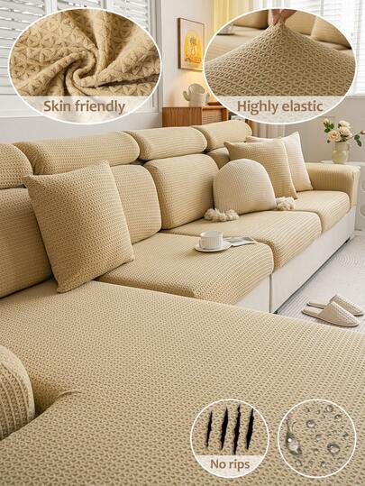 1pc Bohemian Style Sofa Cushion Cover Elastic Cover All Inclusive Universal Cover Cloth Cushion Cover Hat All Season Universal Combination,Suitable For Living Room Sofa Protection Of L-Shaped Sofas And 1, 2, 3, 4 Seat Sofas