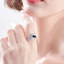 1pc Adjustable Elegant Hummingbird Ring, Glass Filled, Suitable For Women, Ideal For Engagement, Wedding And Other Occasions - Bird - View 3