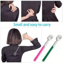Un rascador de espalda retráctil - Herramienta de masaje ajustable de acero inoxidable con mango ergonómico, diseño portátil para viajes, adecuado para áreas difíciles de alcanzar - Un accesorio esencial de cuidado corporal portátil, moderno, estético y duradero para adultos - Ver 8