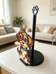 Soporte de madera con forma de perro lindo para toallas de papel de cocina, estante de tela de un solo nivel, soporte vertical para toallas de papel de cocina, estante de almacenamiento de toallas de papel para encimera, estante de toallas de escritorio, estante de almacenamiento para rollos de toallas de papel y envoltura de plástico - Multicolor - Ver 12
