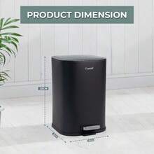 5L Stainless Steel Pedal Bin Soft Close Kitchen Bathroom Removable Inner Bucket - Grey - View 6