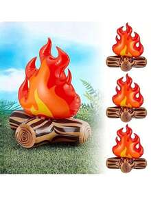 Inflatable Flame Decoration, Suitable For Camping Party Decor, Indoor And Outdoor Use, Realistic Campfire Prop, Also An Excellent Easter Gift - Multicolor - View 7