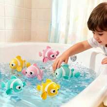 Wind-Up Clownfish Bath Toy, Children's Interactive Water Toy, Yellow/Pink/Green/Purple, Fun Bath Companion, Children's Birthday Gift, Random Color - Multicolor - View 5
