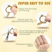 KLONKEE Alat Pengatur Ukuran Cincin untuk Cincin Longgar - 12 buah, 4 Ukuran, TPU Bening, Pengatur Ukuran Cincin Anti Selip dan Pengikat, Sisipan untuk Cincin Ukuran Besar, Termasuk Gunting dan Lap Pembersih Cincin, Cocok untuk Pria dan Wanita - MultiWarna - View 4