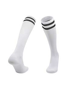 1 paire de chaussettes de football pour enfants, chaussettes de sport respirantes et absorbantes jusqu'au genou, convenant aux enfants de 6 à 12 ans pour le football, la course, le cyclisme, la randonnée et les sports de plein air - Multicolore - Voir 16