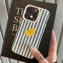 1pc Pink Striped Pattern, Large Hole Leather Texture Pink Shockproof Phone Case, TPU Material, Can Be Given As A Holiday Gift, Compatible With Apple XS/XS Max/XR/11/12/13/14/15/16 Pro/Pro Max/14/15/16 Plus/17, Unisex - Multicolor - View 3