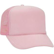 Otto - Gorro de Camionero de Malla con 5 Paneles Frontales de Espuma de poliéster - Rosa/Blanco/Rosa - Ver 31