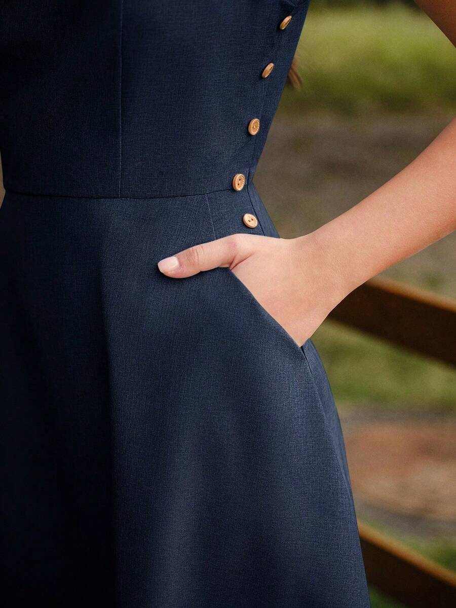 Women Midi Dresses - 海軍藍 - 查看 1