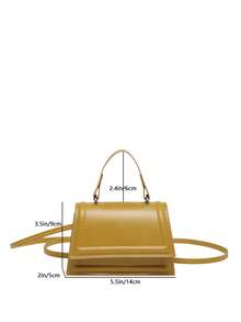 Women's Mini Small Solid Color Ruffle Flap Crossbody Handbag - Yellow - View 3