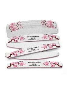 10/2PCS Half Moon Shape 100/180 Professional Nail File Strips - Pink - View 4
