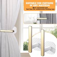 Gold Curtain Holders Self Adhesive Curtain Tieback L Shaped Wall Mounted Hook Drapery Curtain Tiebacks Window Treatment Holdbacks For Outdoor, Home, And Cafe Balcony Decorative Curtain Drapery - White - View 2