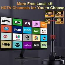 YAIUZGOO 可攜式 HDTV 天線 DVB-T 放大器天線 25dBi 250+ 英里接收範圍 超高清 HDTV 附放大器 VHF/UHF 快速響應 戶外天線套件 附磁性底座 適用於室內/戶外電視使用 智慧電視與舊款電視 - 黑紅色 - 查看 5
