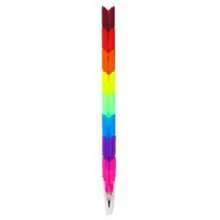 1Pc/4Pcs/24Pcs (20Pcs Pencil Lead) Rainbow Segmented Retractable Pencil, 2B No-Sharpening Pencil Building Block Style Rainbow Color Bullet Pen, Minimalist Multi-Color Striped Smooth Writing Stationery Set, Back To School Exam Student Gift, School Supplies - A - View 4