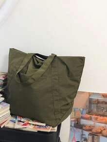 1件 60cm*24cm*48cm 大容量托特包，復古手提肩背包，手提托特包，肩背托特包，購物袋，收納袋，行李袋，旅行包，手提包，通勤包，學生校園收納包，開學季適用，適合通勤、學生、購物、度假、旅行、禮物等 - 彩色 - 查看 5