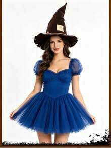 1pc/Holiday Party Accessory Scarecrow Patch Witch Hat Cosplay Witch Hat Party Accessory Costume,Halloween - Multicolor - View 4
