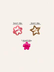 90pcs Random Color & Style Sweet Minimalist Five-Pointed Star Hair Clips, Candy Color Star BB Clips, Mini Flower Claw Clips, Versatile Girls Hair Accessories, Suitable For Daily Wear, Performance, Photography Styling - Multicolor - View 8