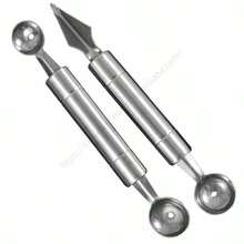 1pc Fruit Ball Scooper, 2-In-1 Fruit Scoop, Stainless Steel Fruit Carving Tool Kitchen Gadget - Multicolor - View 5