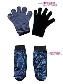 2 Peças Conjunto de Luvas e Aquecedores de Perna Indutores de Suor para Fitness, Equipamento Protetor Indutor de Suor para Sauna Esportiva, Conjunto de Aquecedores de Perna e Luvas Indutores de Suor - Multicolorido - Visão 9