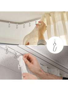 10/40/80pcs Metal Curtain Track Hooks, S-Shaped Small Curtain Hooks, Suitable For Metal Curtain Tracks, Ceiling Or Wall Curtain Tracks, As Well As Plastic Slider Tracks And Rollers, Easy Installation - Multicolor - View 4