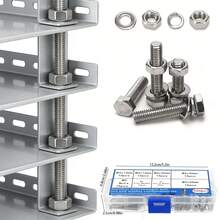 300pcs Stainless Steel Hex Head Bolt Kit With Nuts, Washers, And Spring Washers - DIN933 8.8 Grade, M3 Full Thread, A2/A4 Marine Grade, Metric Coarse Thread, For Machinery (Note: M3 Small Bolts) - A - View 5