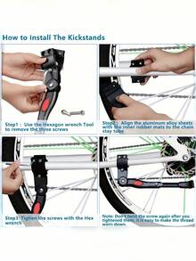 1pc Lightweight Aluminum Alloy Bicycle Stand - High Strength Durable Bicycle Support - Suitable For Various Types Of Bicycles, Including Mountain Bikes, Road Bikes And City Bikes - Anti-Slip Design, Easy To Install And Adjust - Multicolor - View 3