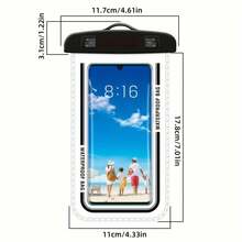2個セット ユニバーサル防水携帯電話ポーチ（ストラップ払いき、耐水性）<wbr>プラスチックCa - 黒+緑 - チェックする 5