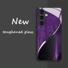 Funda para teléfono - Funda de vidrio templado negro en morado dorado para varios modelos de  Galaxy, incluyendo S24, S23, S22, S21, S20 y la serie A. - Negro - Ver 3