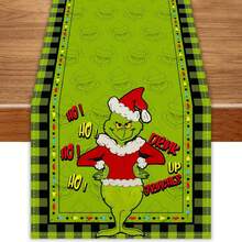 The Grinch 1 buah Taplak Meja Natal Ukuran 13x72 Inci, Dekorasi Liburan Musim Dingin Natal, Cocok untuk Dekorasi Meja Dapur dan Ruang Makan di Rumah - MultiWarna - View 12