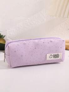 Polka Dot Cute Star Canvas Pencil Case, Simple Fresh Stationery Bag, Zipper Large Capacity Storage Bag, Pencil Box, Perfect For Back To School Stationery Supplies Organization And Storage - Single Piece - View 15