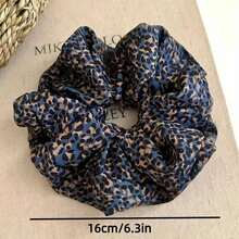 1Pc Vintage Leopard Print Oversized Scrunchie, Light Wrinkle Fabric, Retro Y2K Hair Accessory For Women Daily Streetwear & Dating - Multicolor - View 4