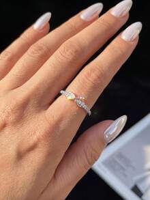 1件 0.005ct 清新迷人幸運8字形莫桑石戒指，優雅奢華，完美訂婚婚禮新娘珠寶 - 8字莫桑戒指 - 查看 4