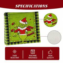 The Grinch 1 buah Taplak Meja Natal Ukuran 13x72 Inci, Dekorasi Liburan Musim Dingin Natal, Cocok untuk Dekorasi Meja Dapur dan Ruang Makan di Rumah - MultiWarna - View 7