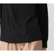 Blusa de seda de manga larga con cuello cuadrado para mujer, estilo informal, suelta, para oficina - Morado - Ver 6