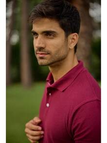 Alfani Paq 3 Playeras Polo para Hombre Manga Corta 100% Algodón - Vino/Marino Jaspe/Negro Jaspe - Ver 2