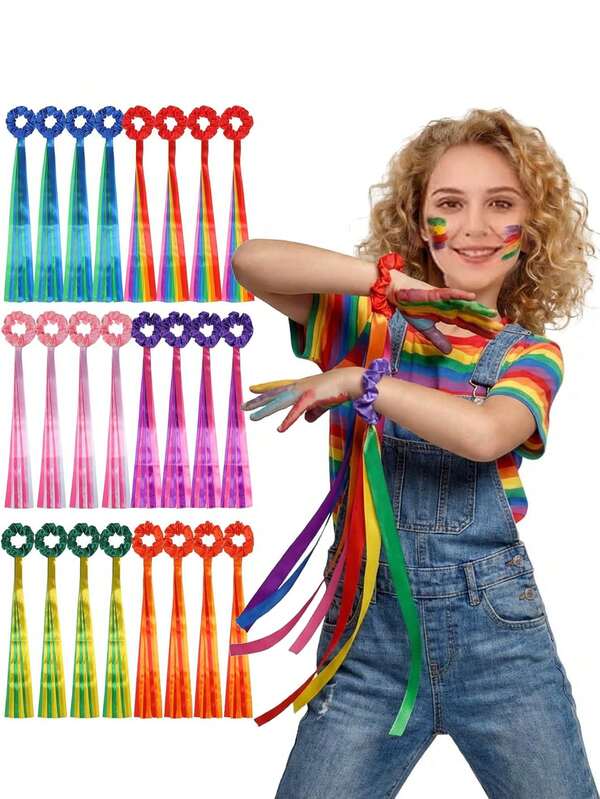 2pcs Rainbow Dancing Ribbon Wand, Handheld Elastic Tassel Ribbon Stick, Rhythmic Dance Ribbon, Suitable For Music Class, Gymnastics, Party Favors, Christmas And Valentine's Day Gifts, 1pc