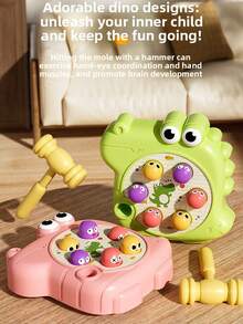 Cute Crocodile Whac-A-Mole Hammering Toy, Educational Early Learning Game Machine For Toddlers, Durable With Smooth Edges, For Hands, Focus Training, Parent-Child Interaction, 1st Birthday Gift - Multicolor - View 7