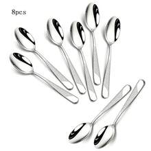 6/8 Buah Sendok Makan Bintang Berlian Emas Perak, Sendok Makan Stainless Steel 8 Inci, Sendok Logam untuk Penggunaan di Rumah, Dapur, dan Restoran, Pembersih Mesin Pencuci Piring, Ramadan, Halloween, Natal - View 7