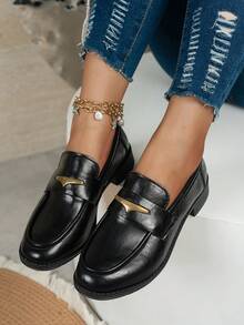 SHIHUA Loafers Spring/Summer New Soft Sole Slip-On Shoes Retro British Style Round Toe Commuter Shoes - Black - View 3
