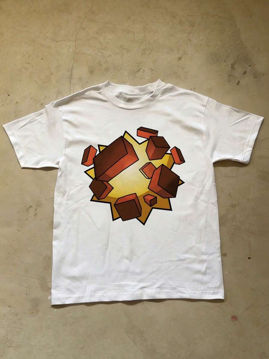 T-shirt pour homme style Pasha , t-shirt à manches courtes slim-fit avec impression à l'encre blanche pour femme - Blanc - Voir 1