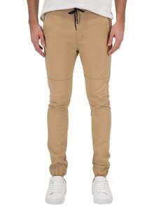 Holstone Jogger Slim Fit de Gabardina Premium - Pantalones para Hombre Casuales Deportivos - Ropa y Moda para Hombre - Pantalón de Algodón - Caqui - Ver 9