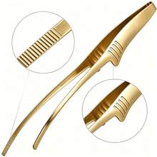 Premium Stainless Steel BBQ Tongs, Long Handle Heat-Resistant Non-Slip BBQ Tongs, Suitable For Camping, Restaurant, Home - Gold - View 4