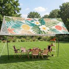 1pc Green Leaf Floral Pattern Sun Shade Canopy, Pastoral Style, Colorful, Large Size, UV Protection, Sturdy & Durable, Easy Installation, Suitable For Beach, Garden, Patio, Includes Rope - Multicolor - View 11