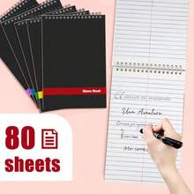 10 Pack Top Spiral Notebooks, 6" X 9" Mini Spiral Steno Pads White Paper Gregg Rule, 80 Sheets Steno Notebooks With Black Covers For School, University, College, Office, Home - one-size - View 5