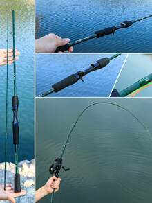 SOUGAYILANG 1.68/1.8M Carbon Fiber Fishing Rod With Ceramic Guides, High Sensitivity Ultralight Pole With Comfortable EVA Handle,Spinning&Casting Rod For Bass/Trout/Saltwater&Freshwater - Green - View 10