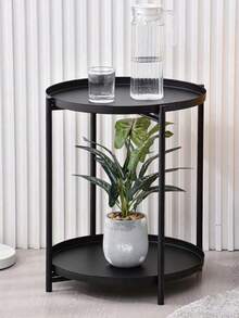 1pc Metal Frame Tray Table, Small Round Table, Sturdy And Durable, Movable, Easy To Clean, Small Side Table For Bay Windows And Small Living Rooms, Tea Table Beside Sofas, Minimalist Side Table, Modern Small Corner Table - Multiple Specifications - View 5