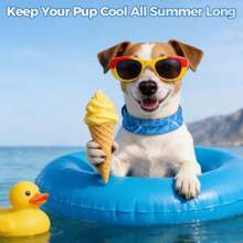 Dog Cooling Bandana For Dogs, 2 Pack Instant Cooling Bandanas, Adjustable Neck Wraps Ice F Bib Gel Cooler Pet Bandanas Hunting Training Hiking Cam Accessories For Summer, Blue S - Z-blue - View 4